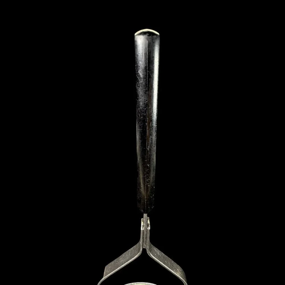 Vintage Ekco Forge Stainless Steel Potato Masher‎ Hand Press Black Handle